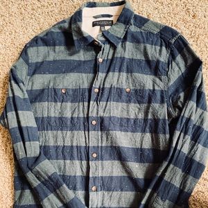 Aeropostale Green and Blue Button Down